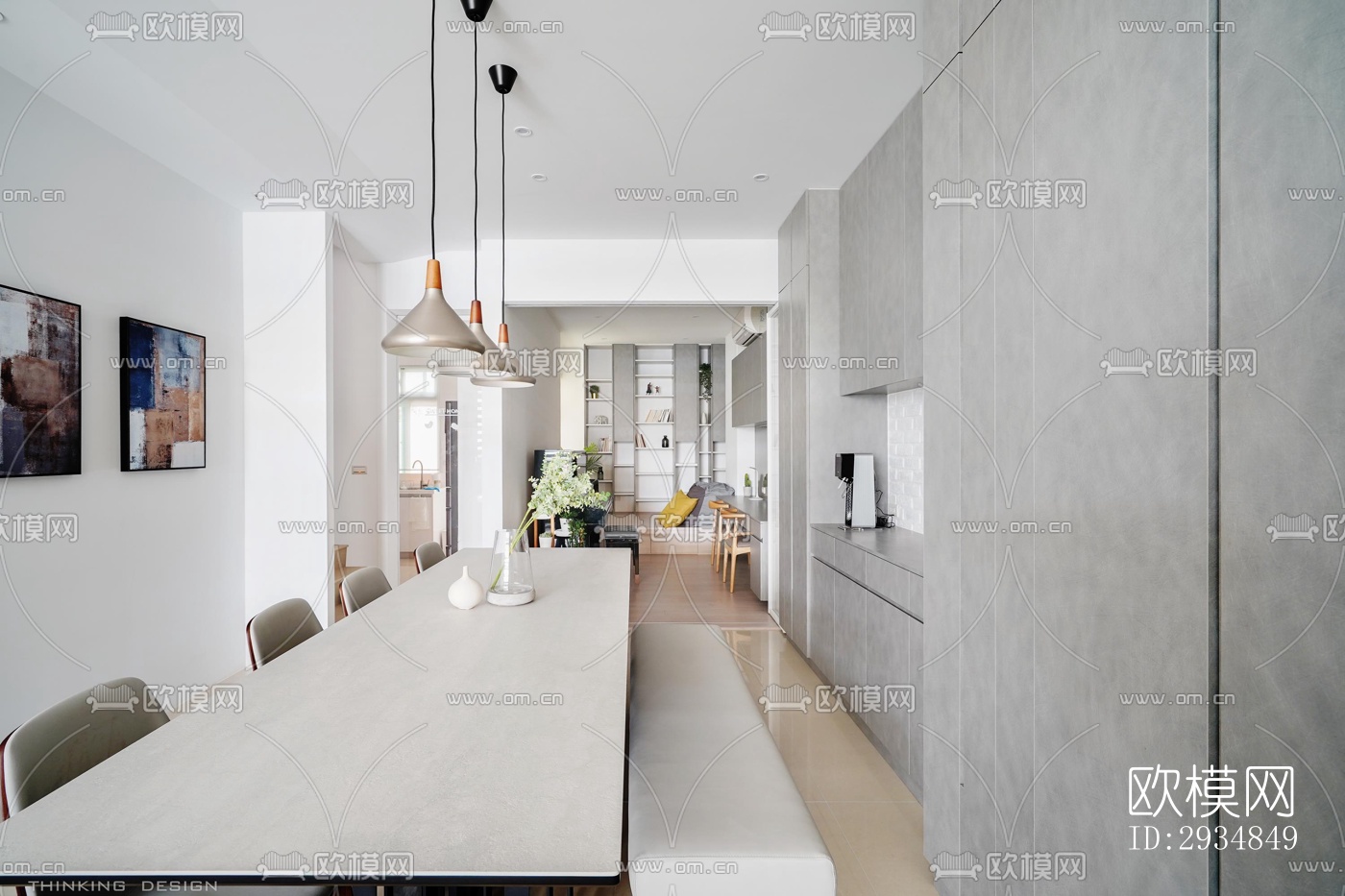 现代平层效果图下载（渲染图3）