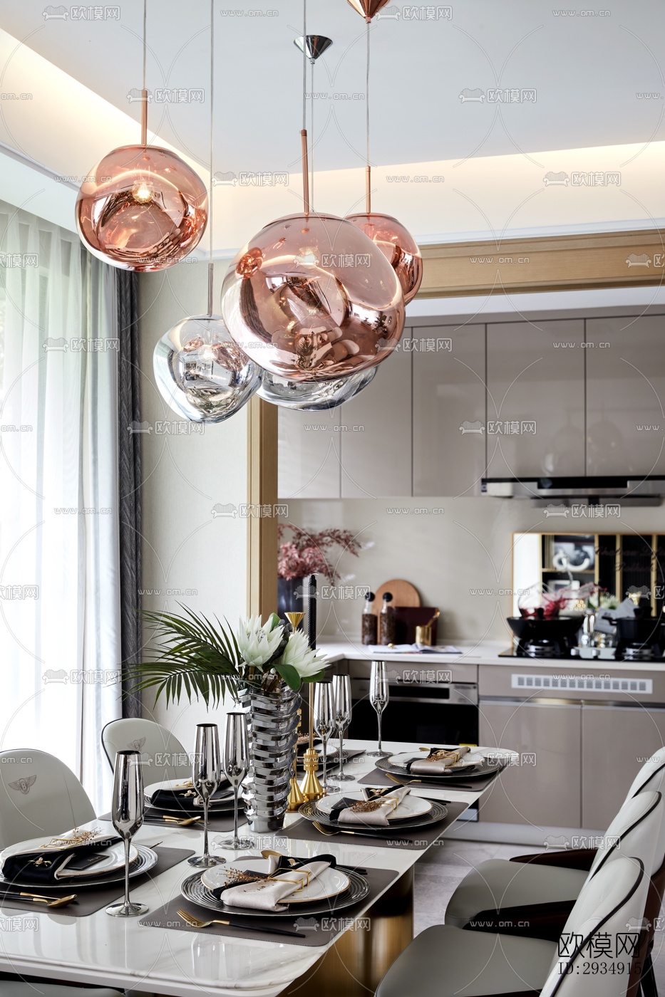 现代平层效果图下载（渲染图2）