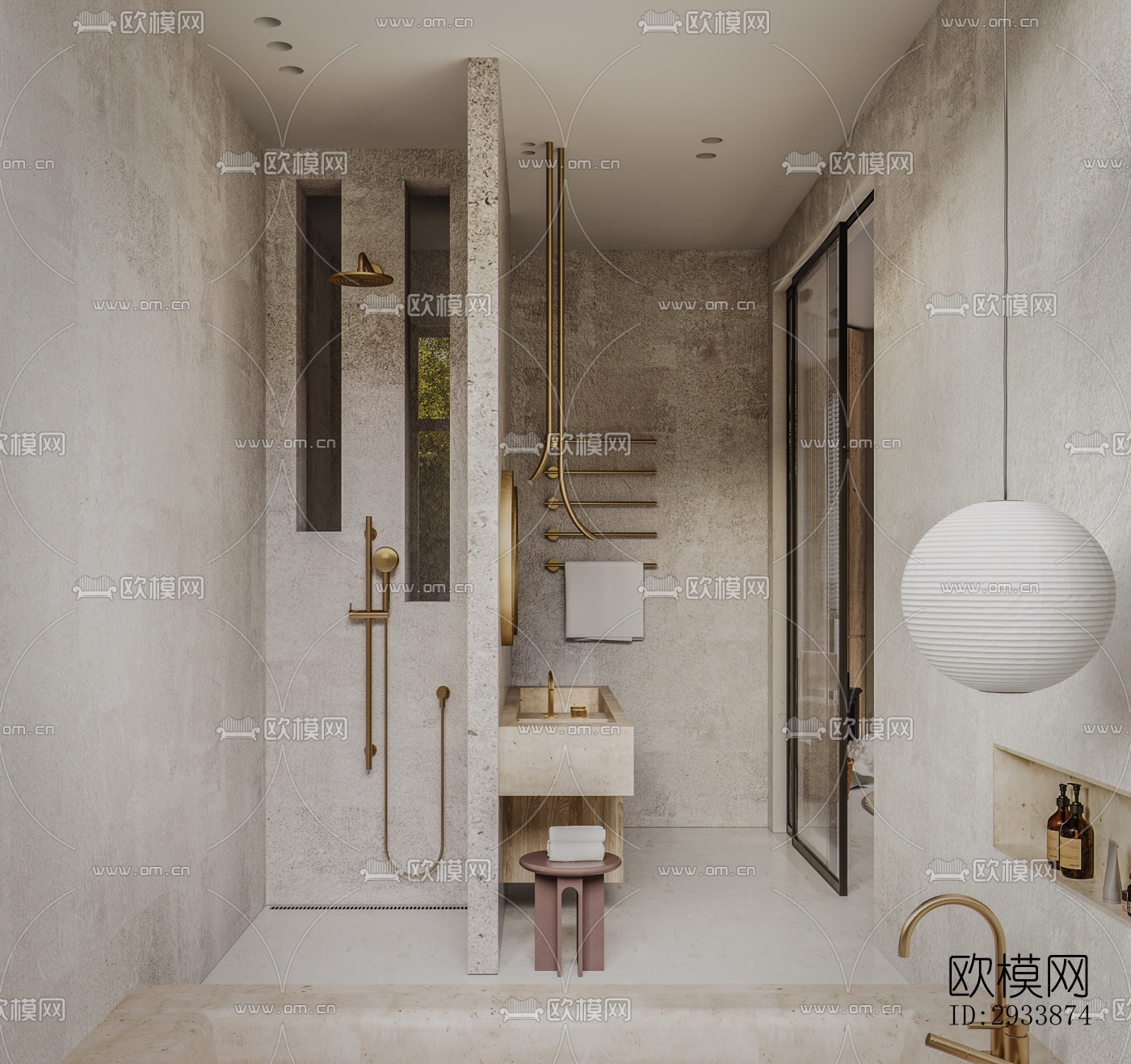 侘寂别墅效果图下载（渲染图13）