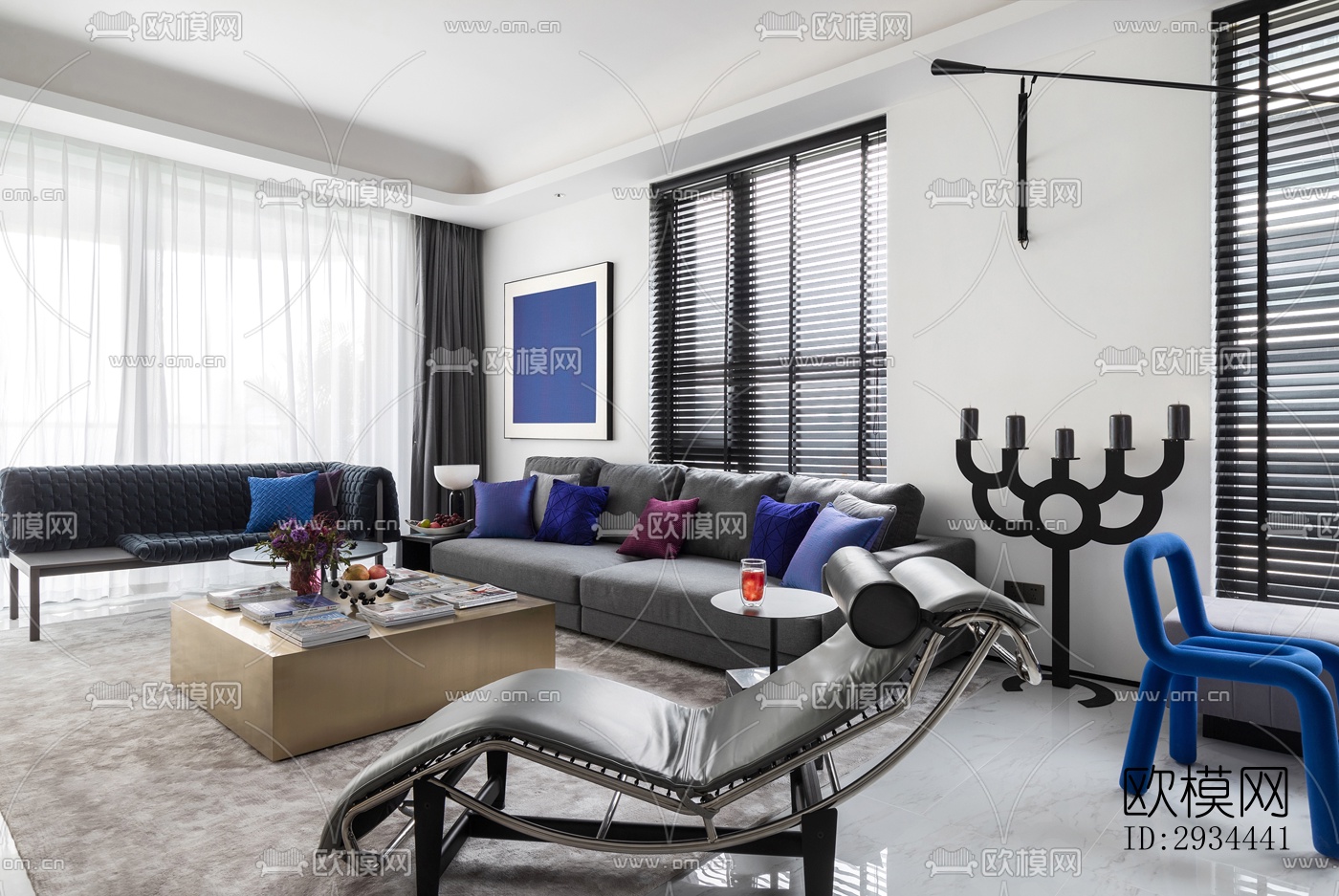 后现代平层效果图下载（渲染图2）