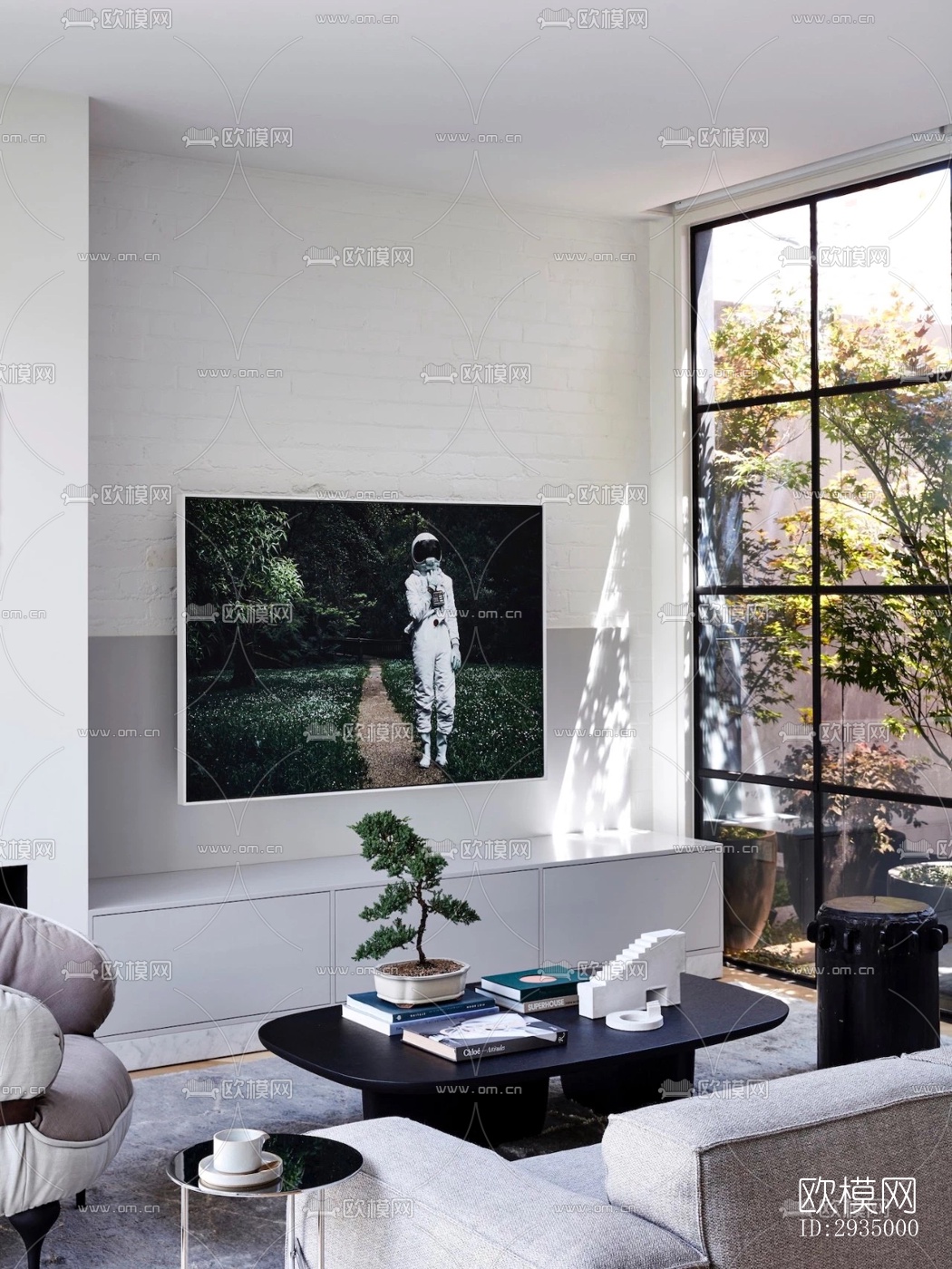 现代平层效果图下载（渲染图2）