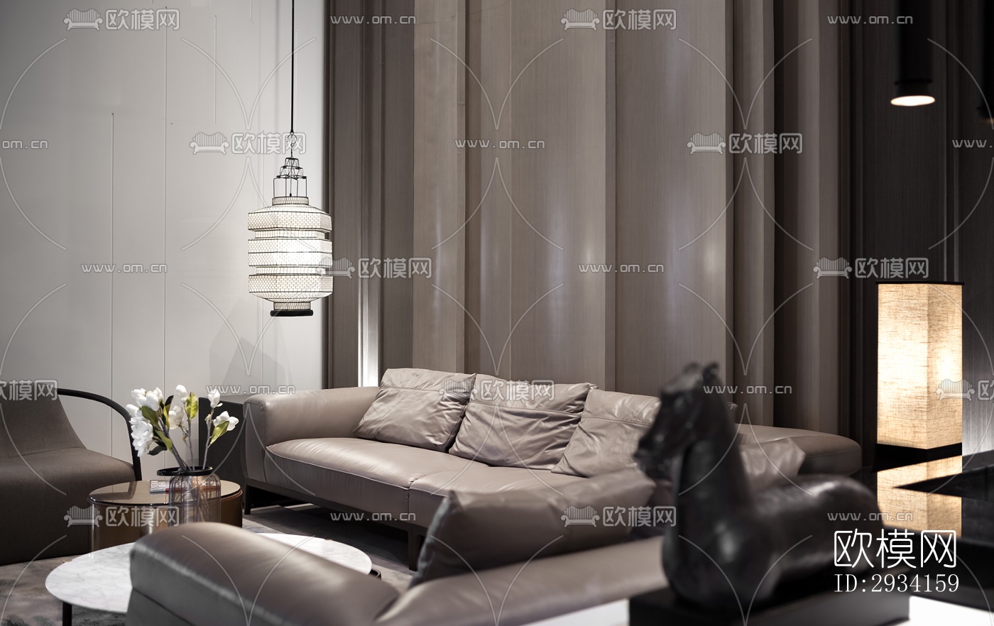 高级灰别墅效果图下载（渲染图13）