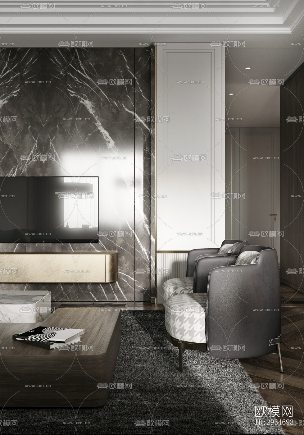 现代平层效果图下载（渲染图16）