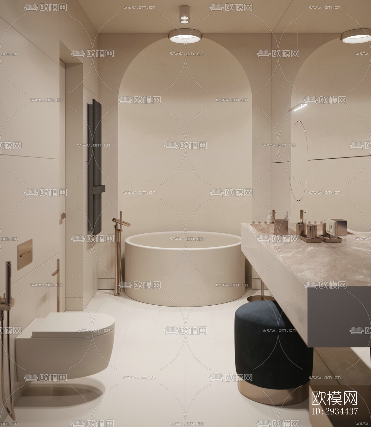 后现代平层效果图下载（渲染图2）