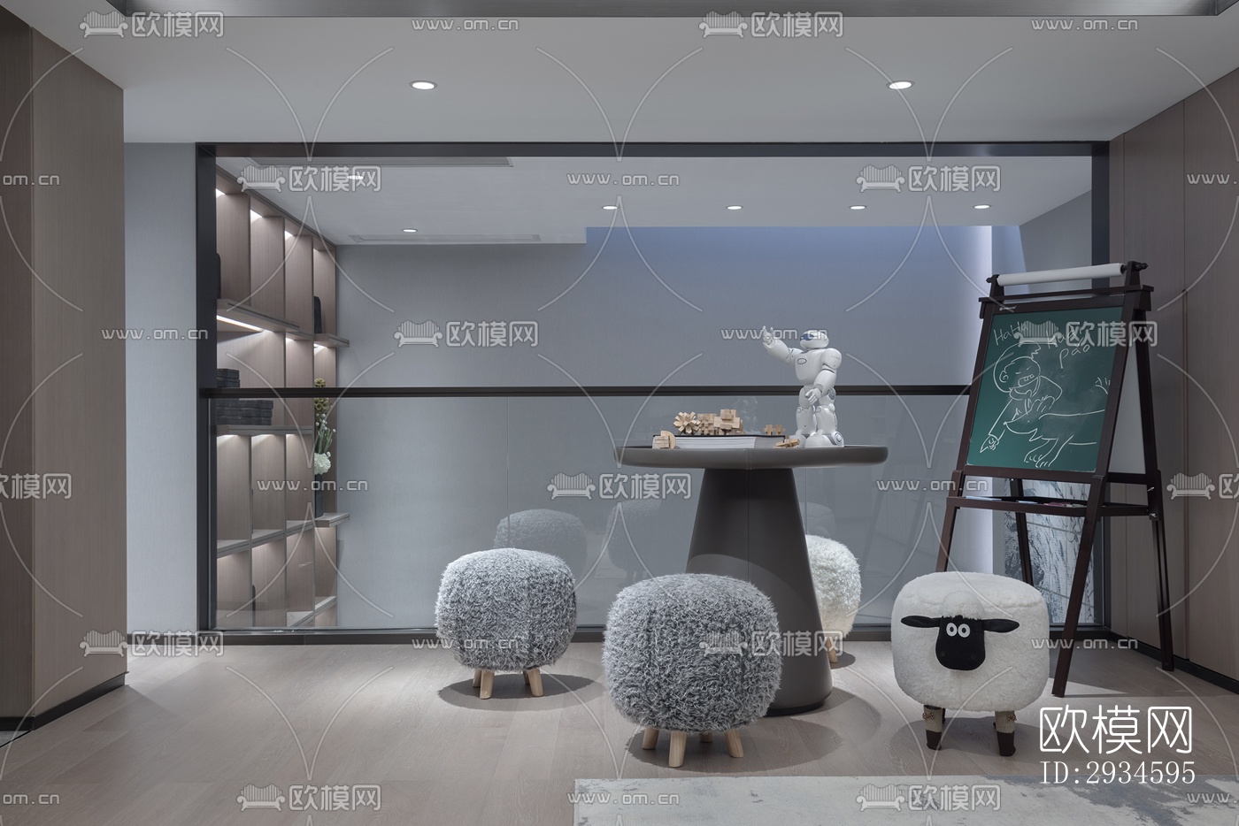 新中式平层效果图下载（渲染图16）