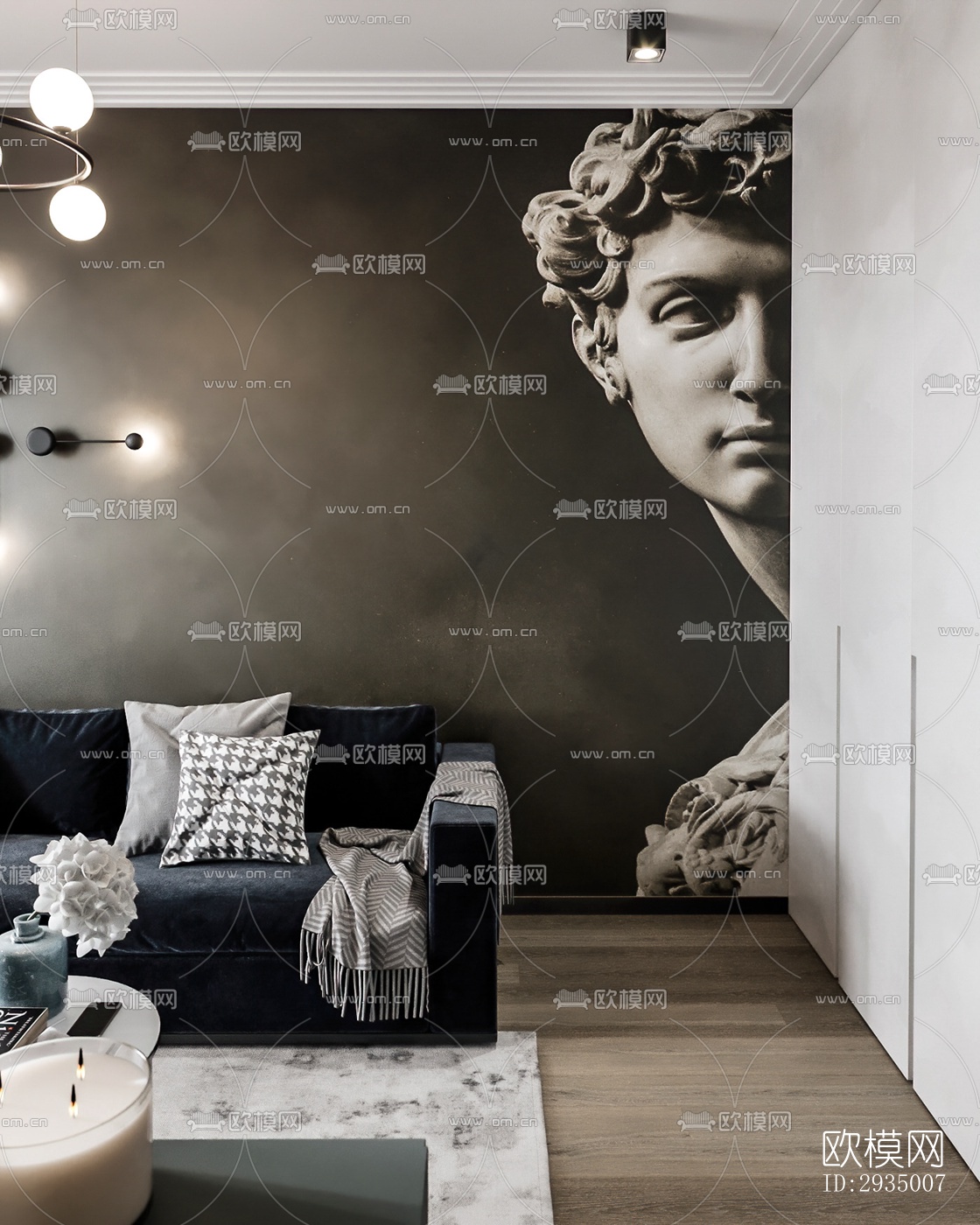 现代平层效果图下载（渲染图6）