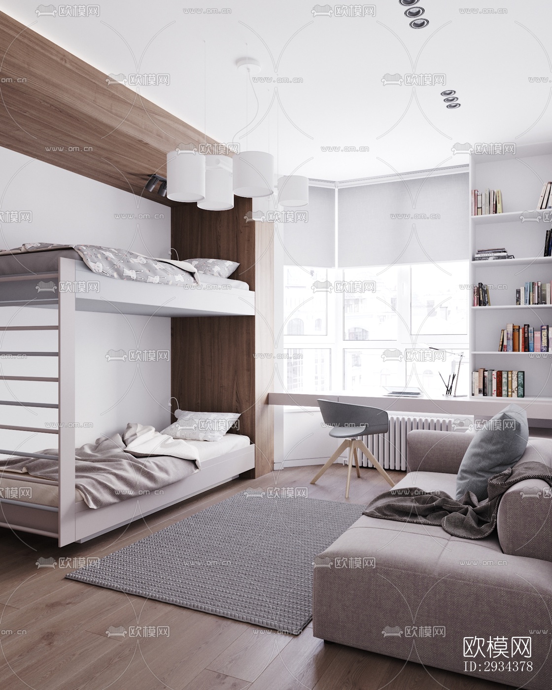 北欧平层效果图下载（渲染图15）