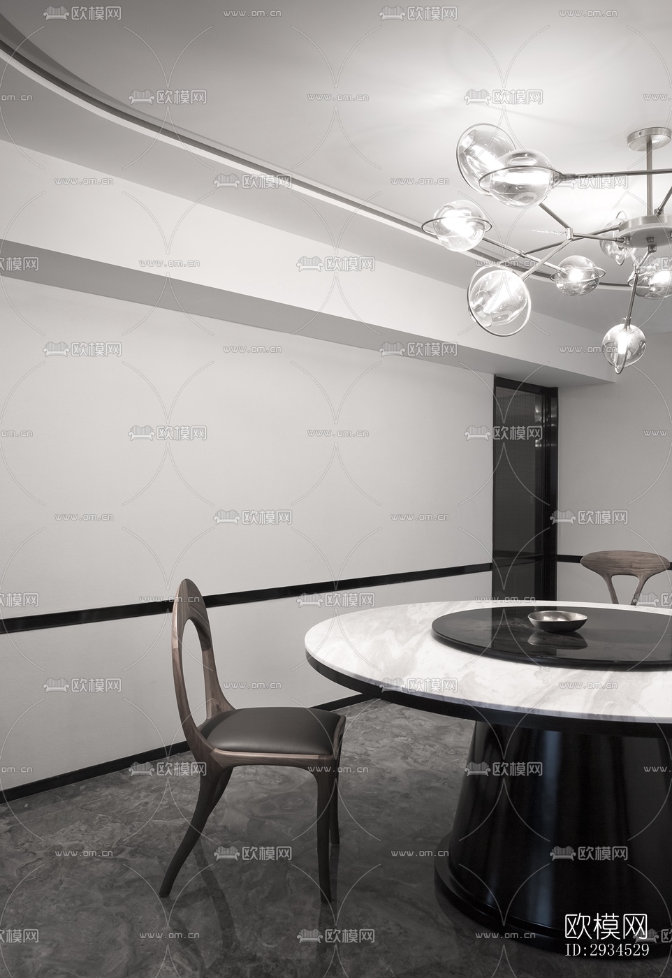 新中式平层效果图下载（渲染图8）