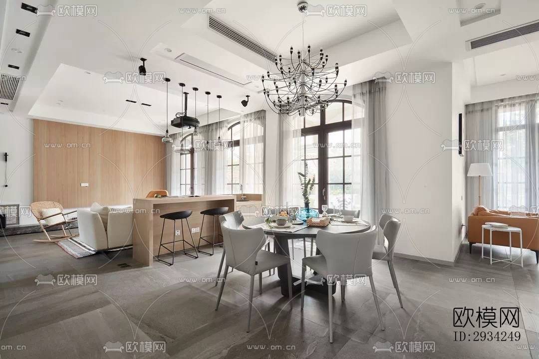 现代复式效果图下载（渲染图9）