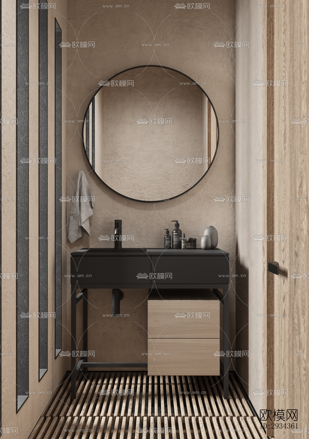 侘寂平层效果图下载（渲染图12）