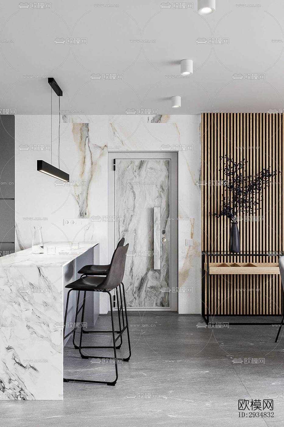 现代平层效果图下载（渲染图17）