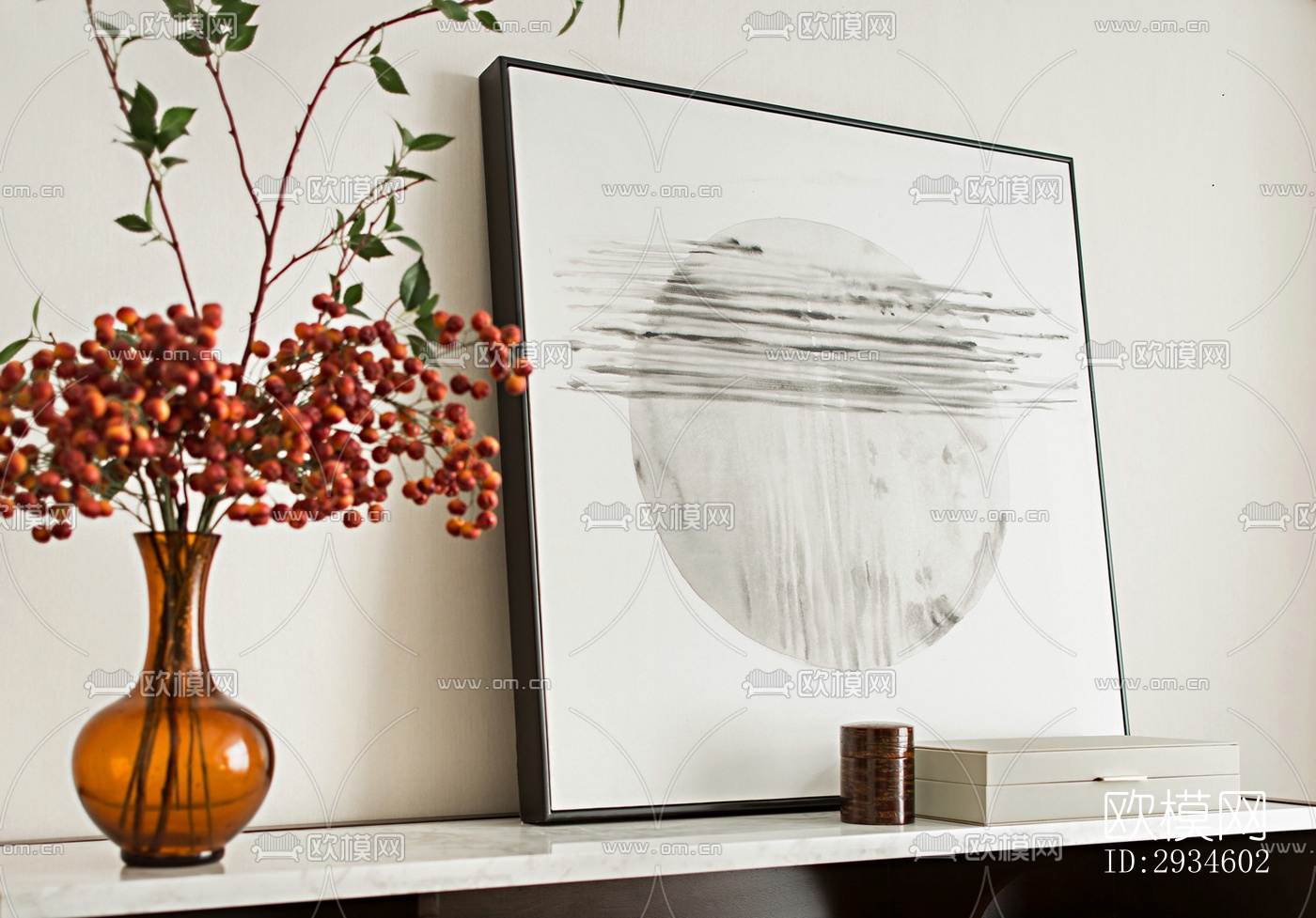 新中式平层效果图下载（渲染图14）