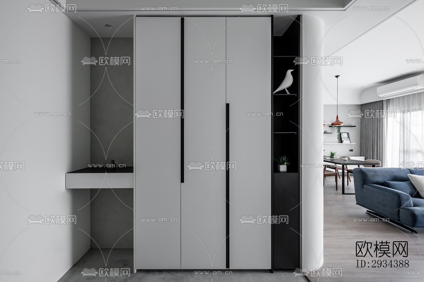 北欧平层效果图下载（渲染图1）