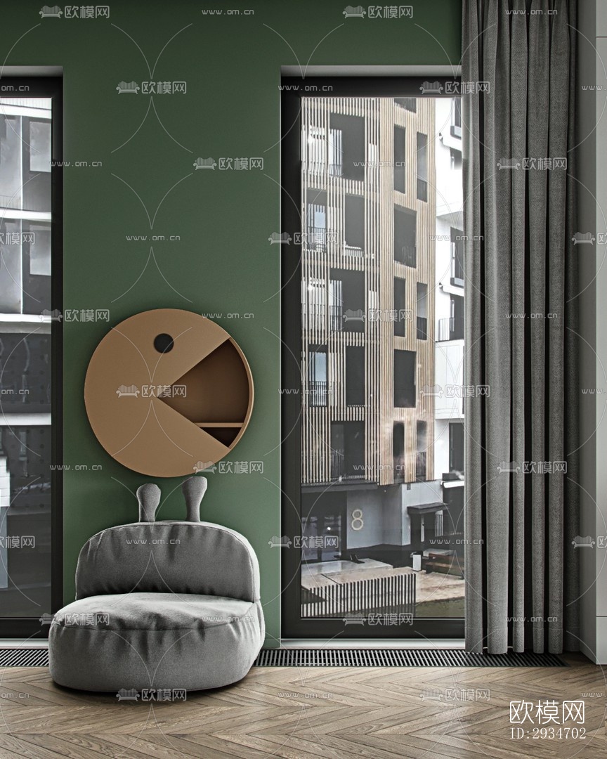 现代平层效果图下载（渲染图5）