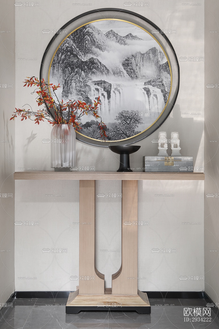 新中式复式效果图下载（渲染图4）