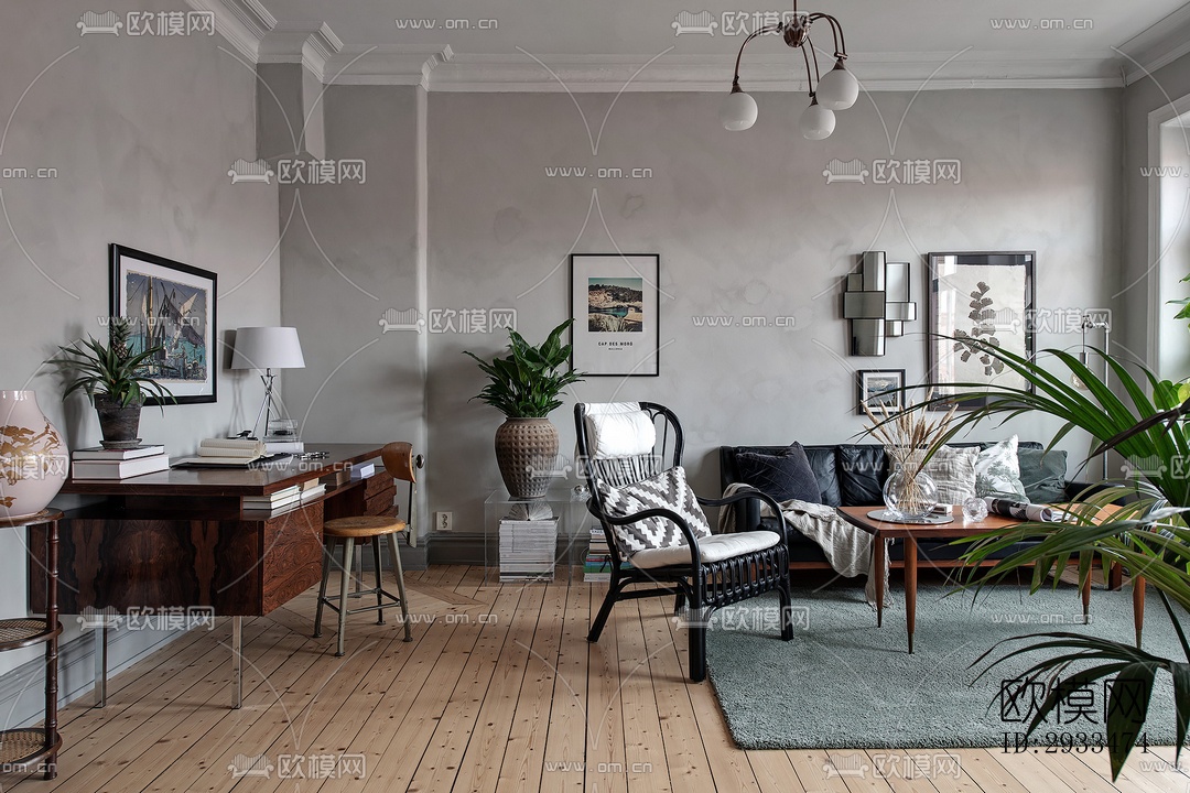 北欧公寓效果图下载（渲染图1）