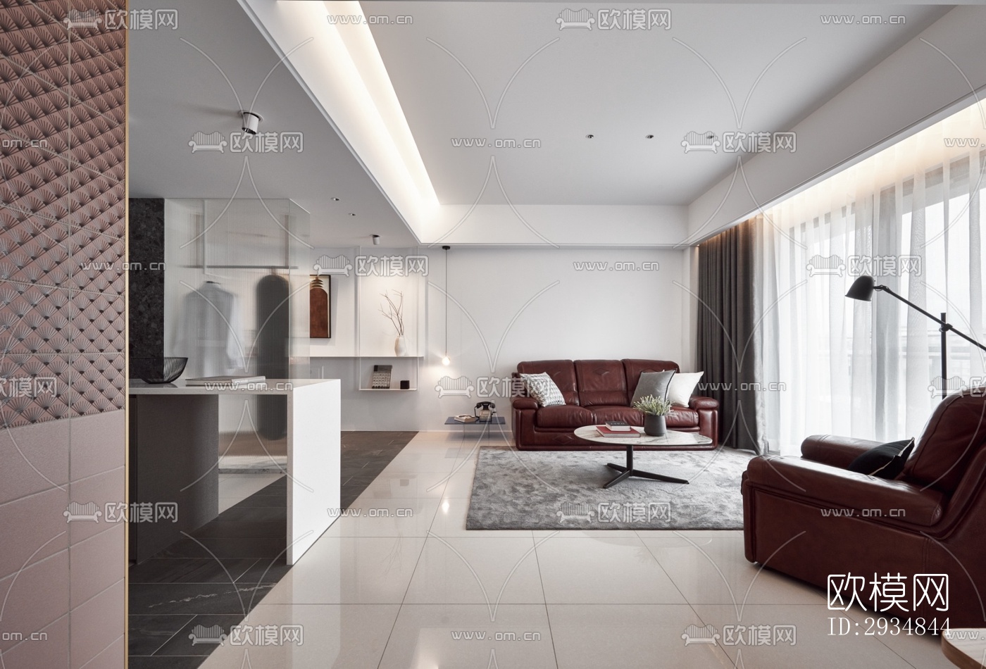 现代平层效果图下载（渲染图20）