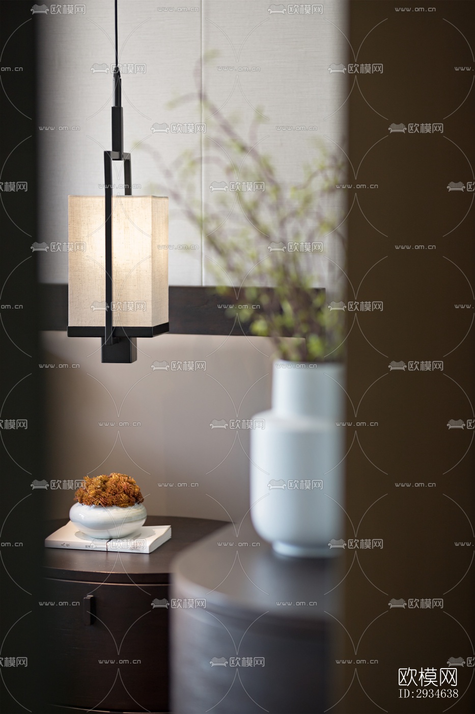 新中式平层效果图下载（渲染图17）