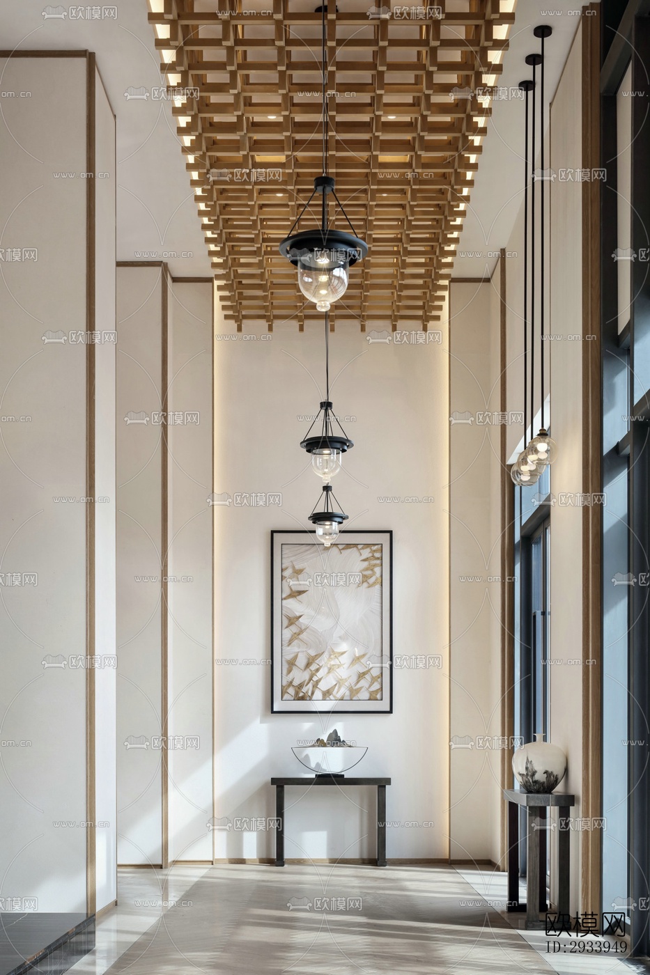 新中式别墅效果图下载（渲染图11）