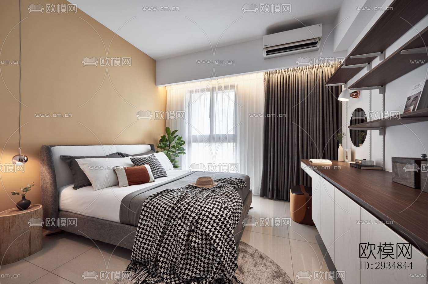 现代平层效果图下载（渲染图10）