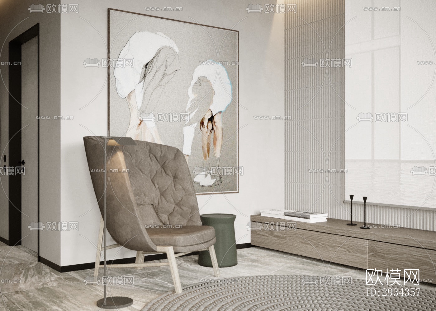 侘寂平层效果图下载（渲染图18）