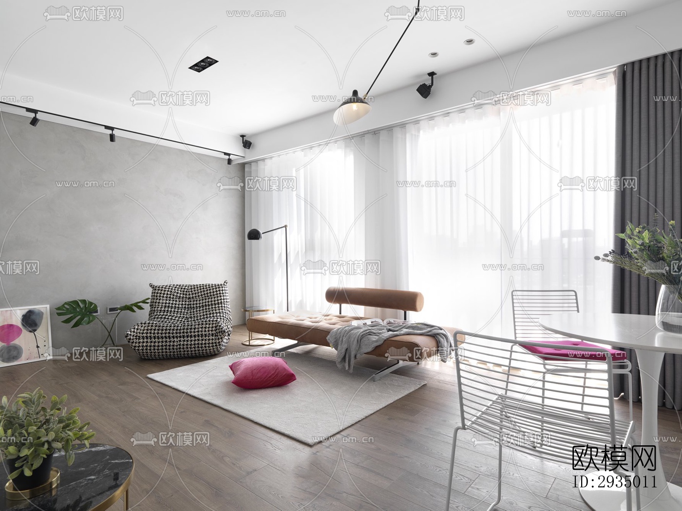 现代平层效果图下载（渲染图3）