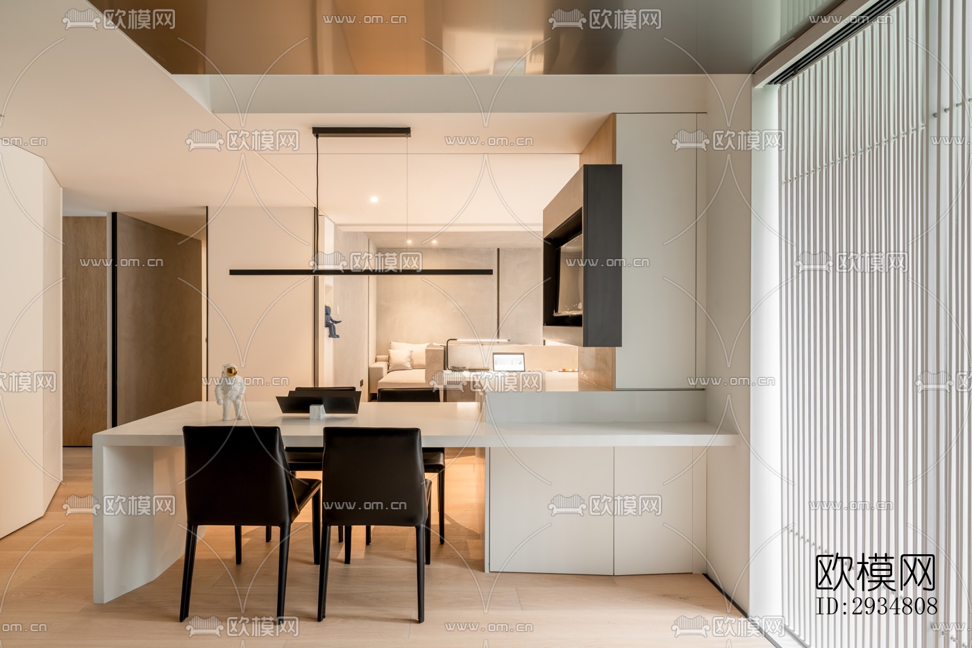 现代平层效果图下载（渲染图12）