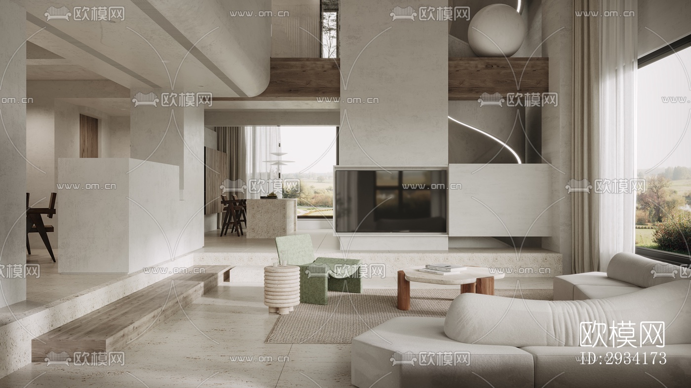 侘寂复式效果图下载（渲染图10）