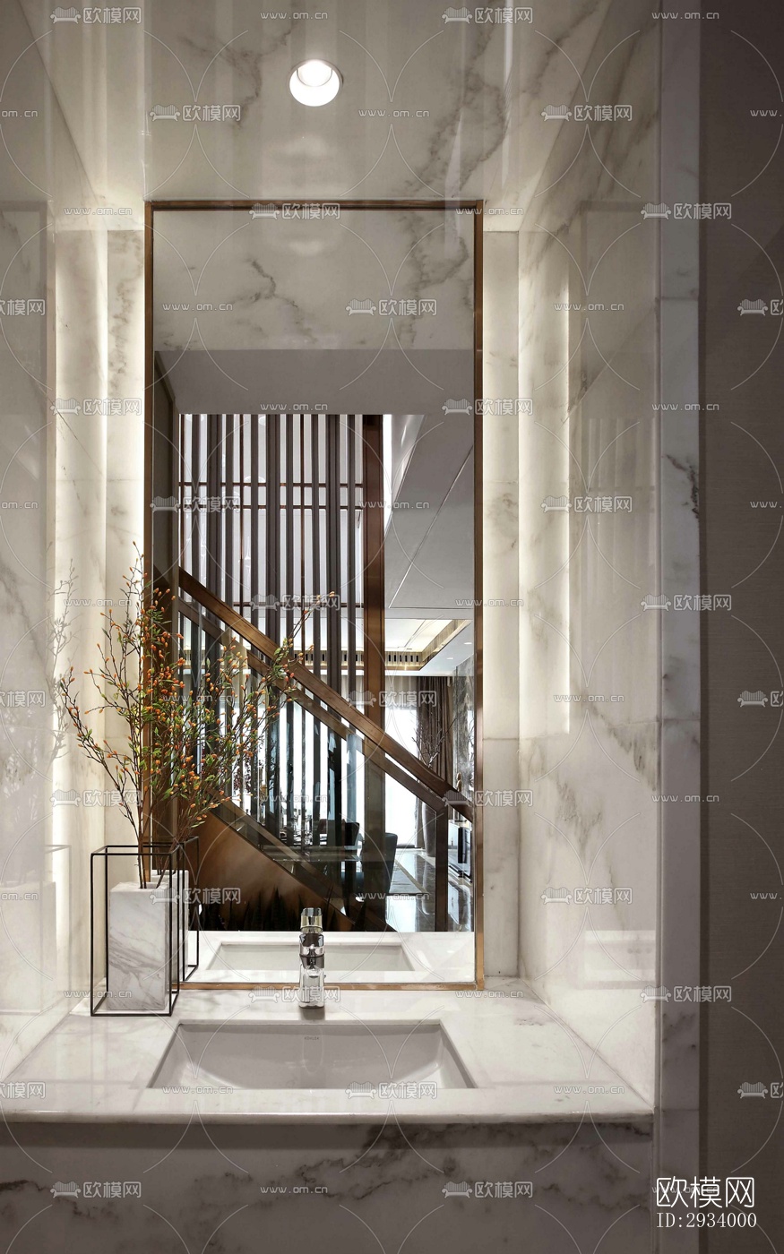 新中式别墅效果图下载（渲染图2）