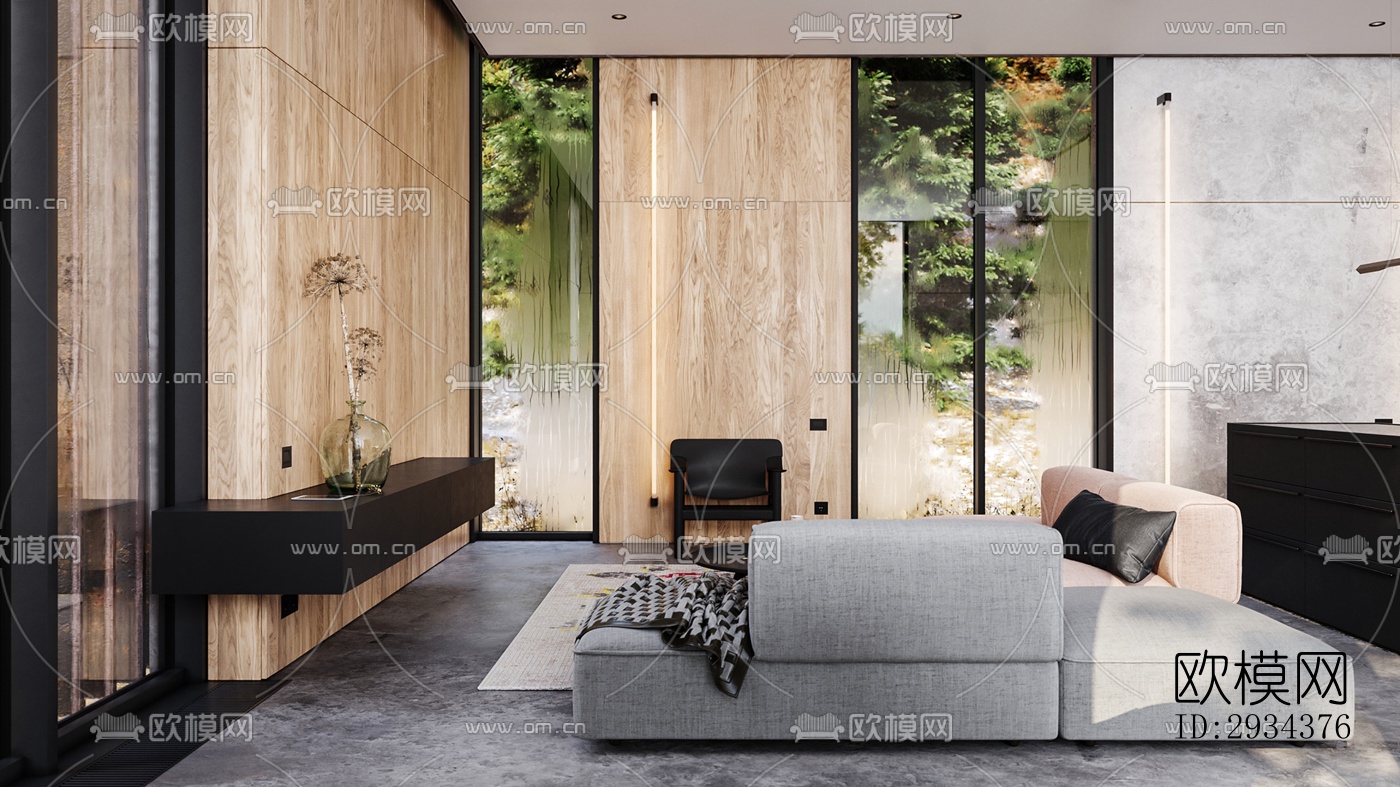 侘寂平层效果图下载（渲染图1）