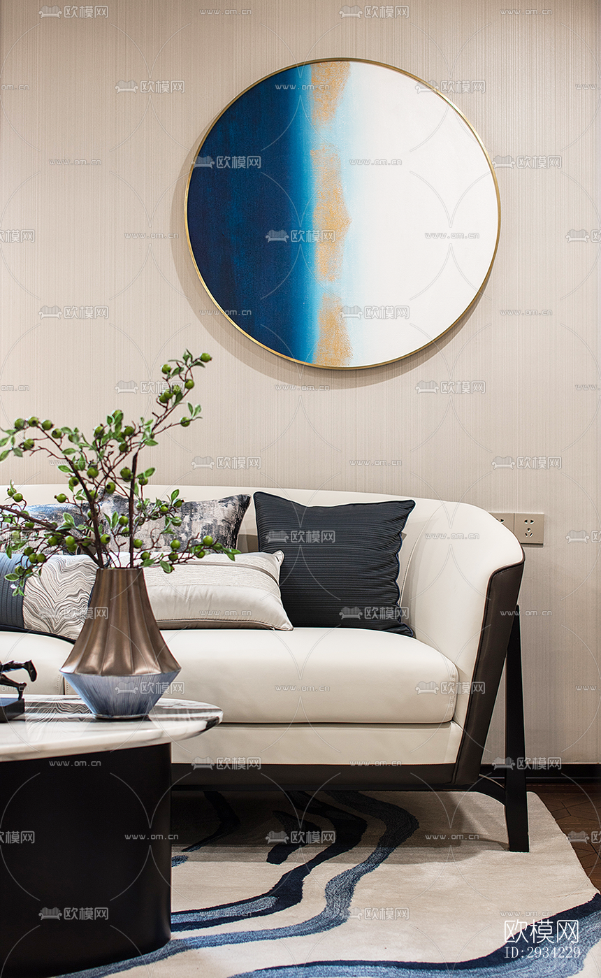 新中式复式效果图下载（渲染图6）