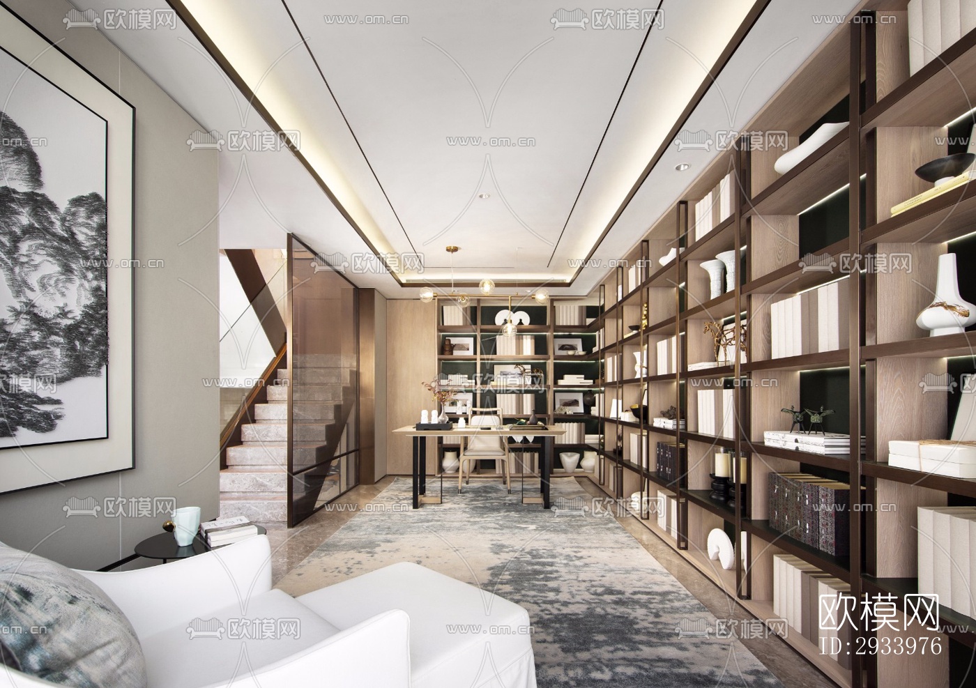 新中式别墅效果图下载（渲染图6）