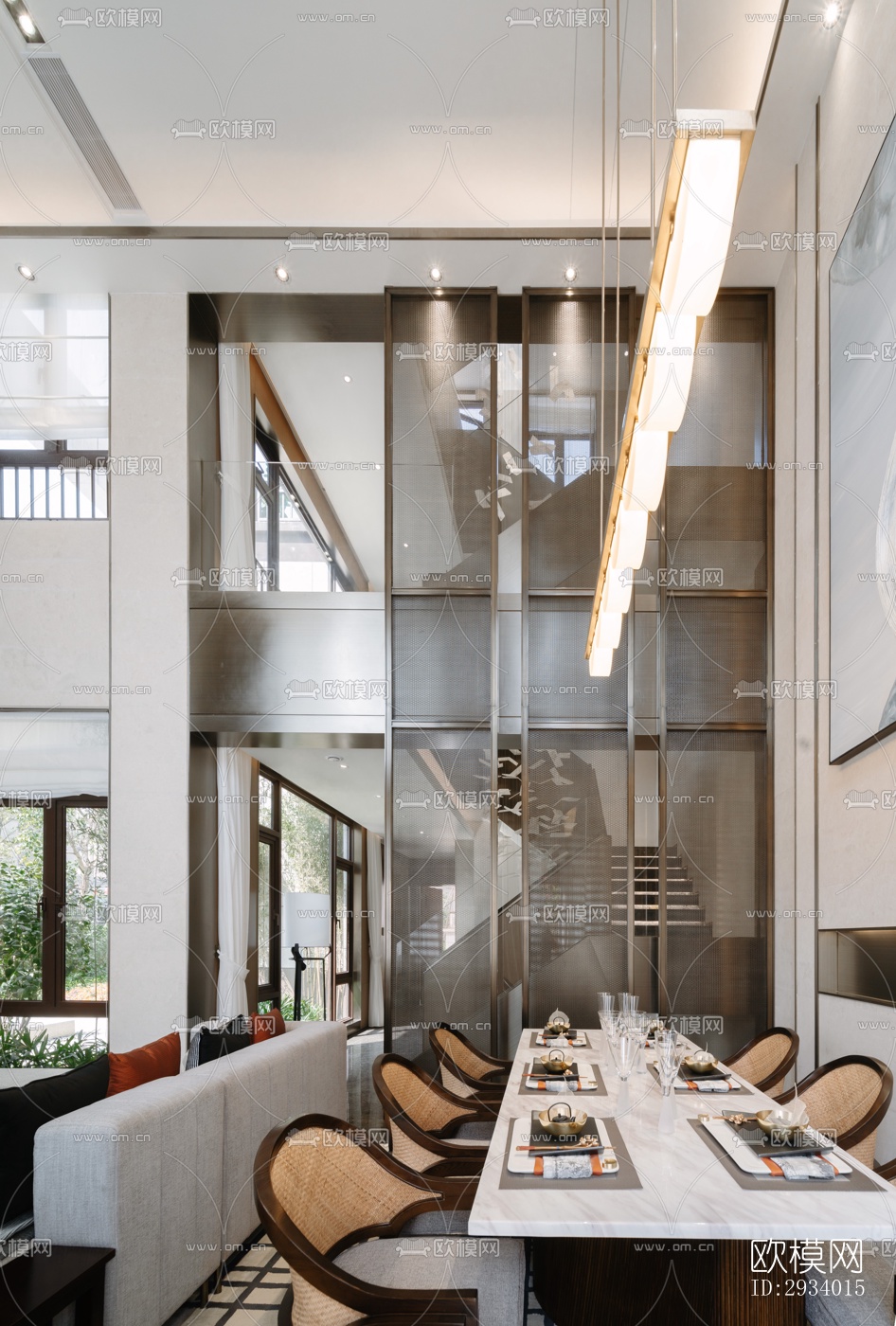 新中式别墅效果图下载（渲染图3）