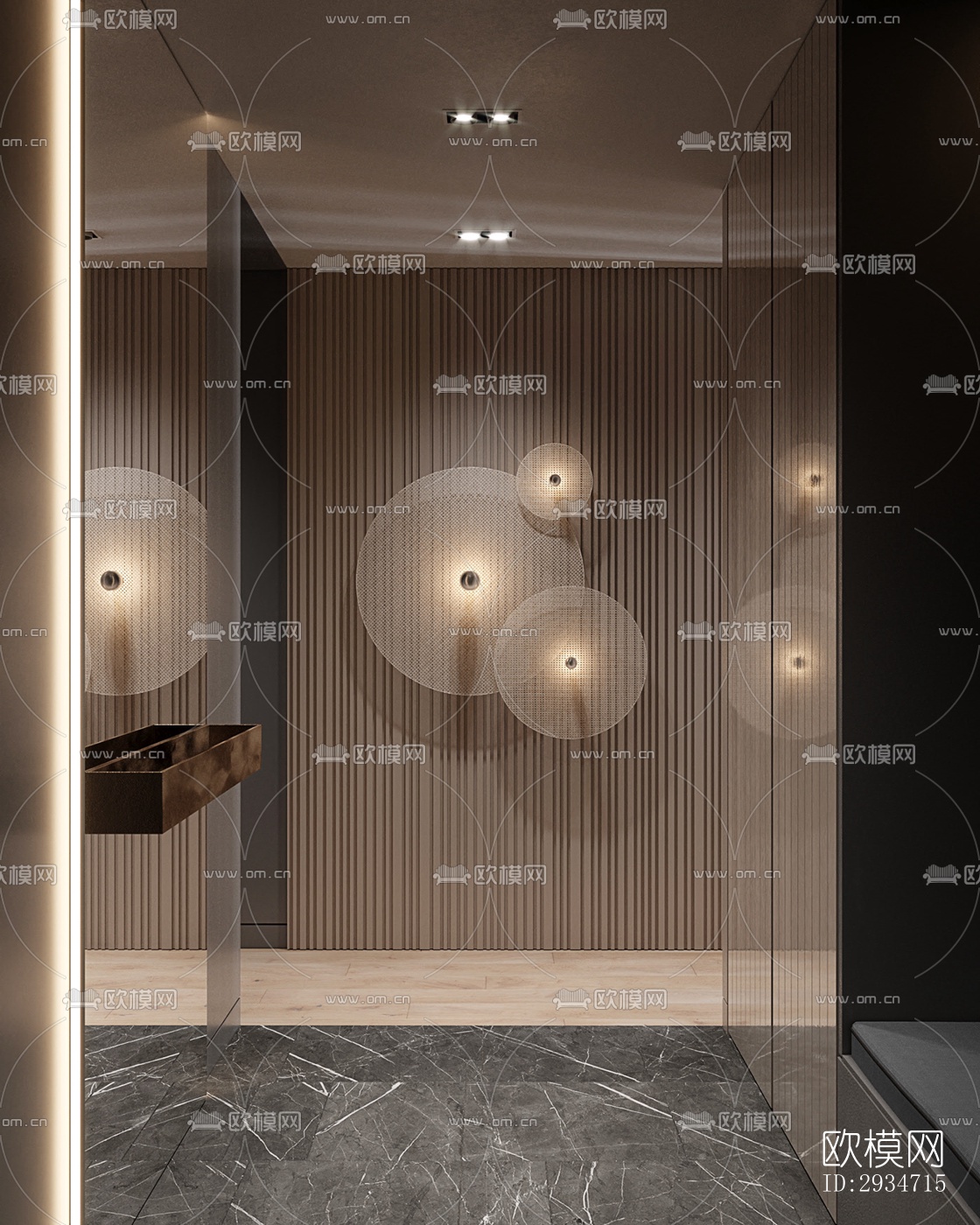 现代平层效果图下载（渲染图4）