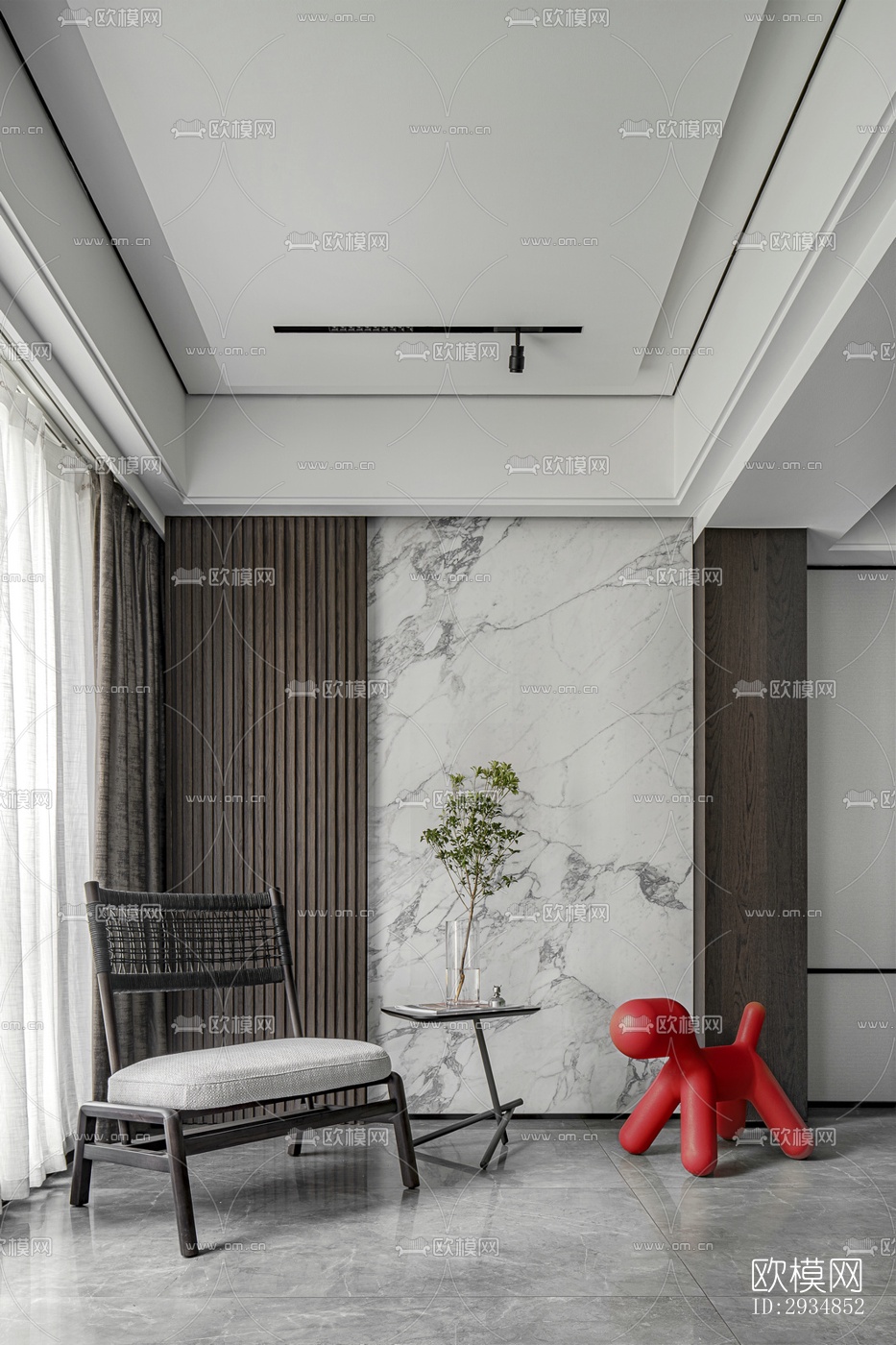 现代平层效果图下载（渲染图15）