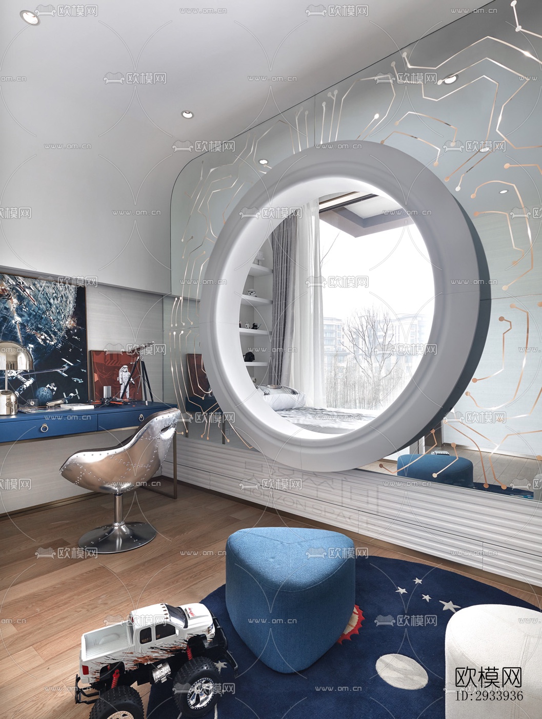 新中式别墅效果图下载（渲染图15）