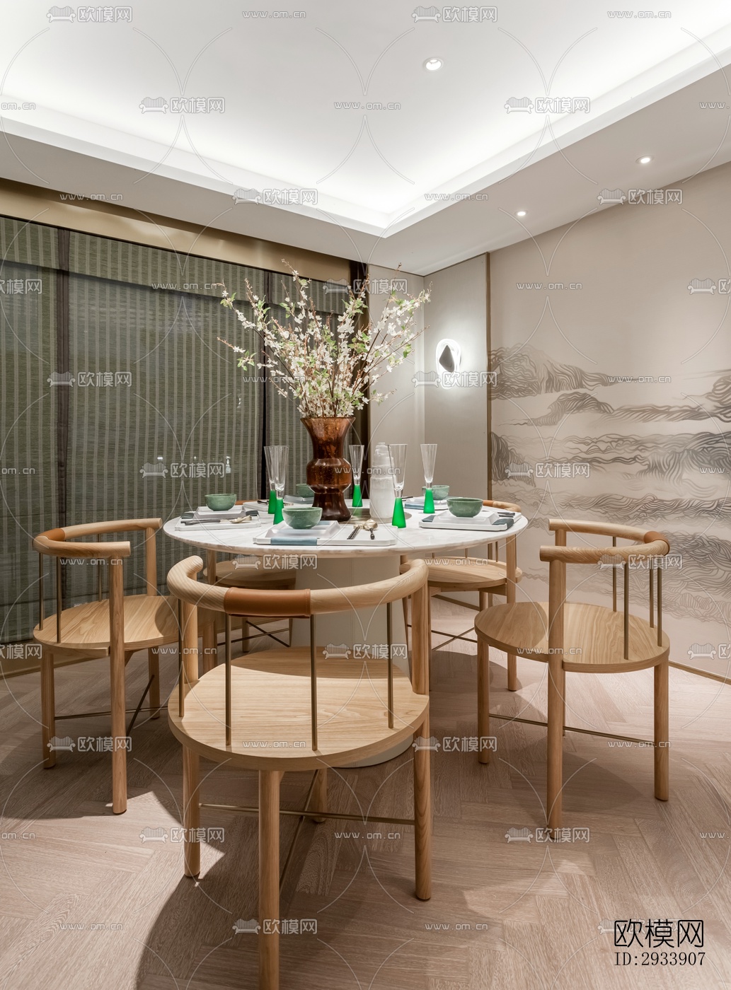 新中式别墅效果图下载（渲染图20）