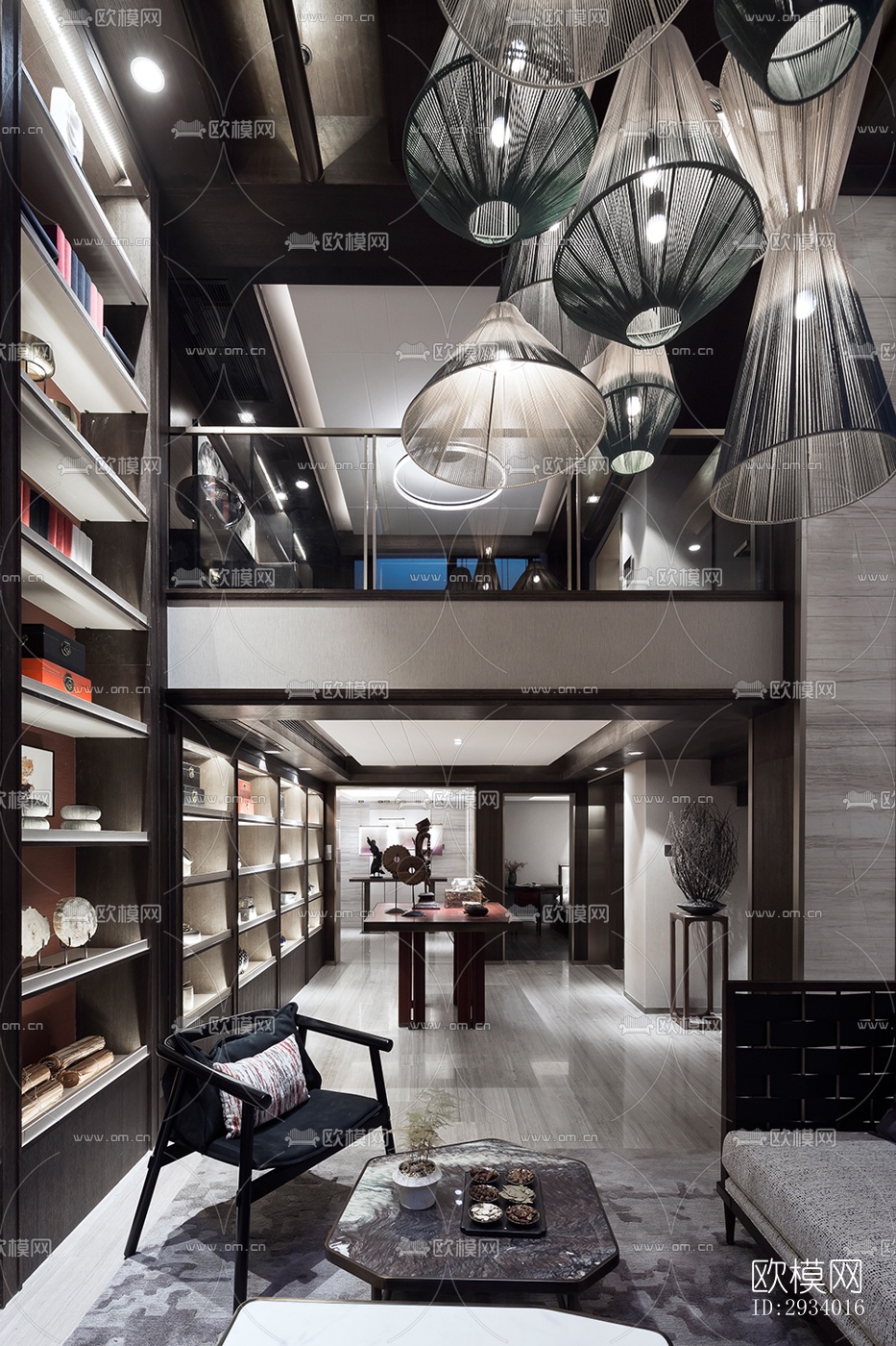 新中式别墅效果图下载（渲染图6）