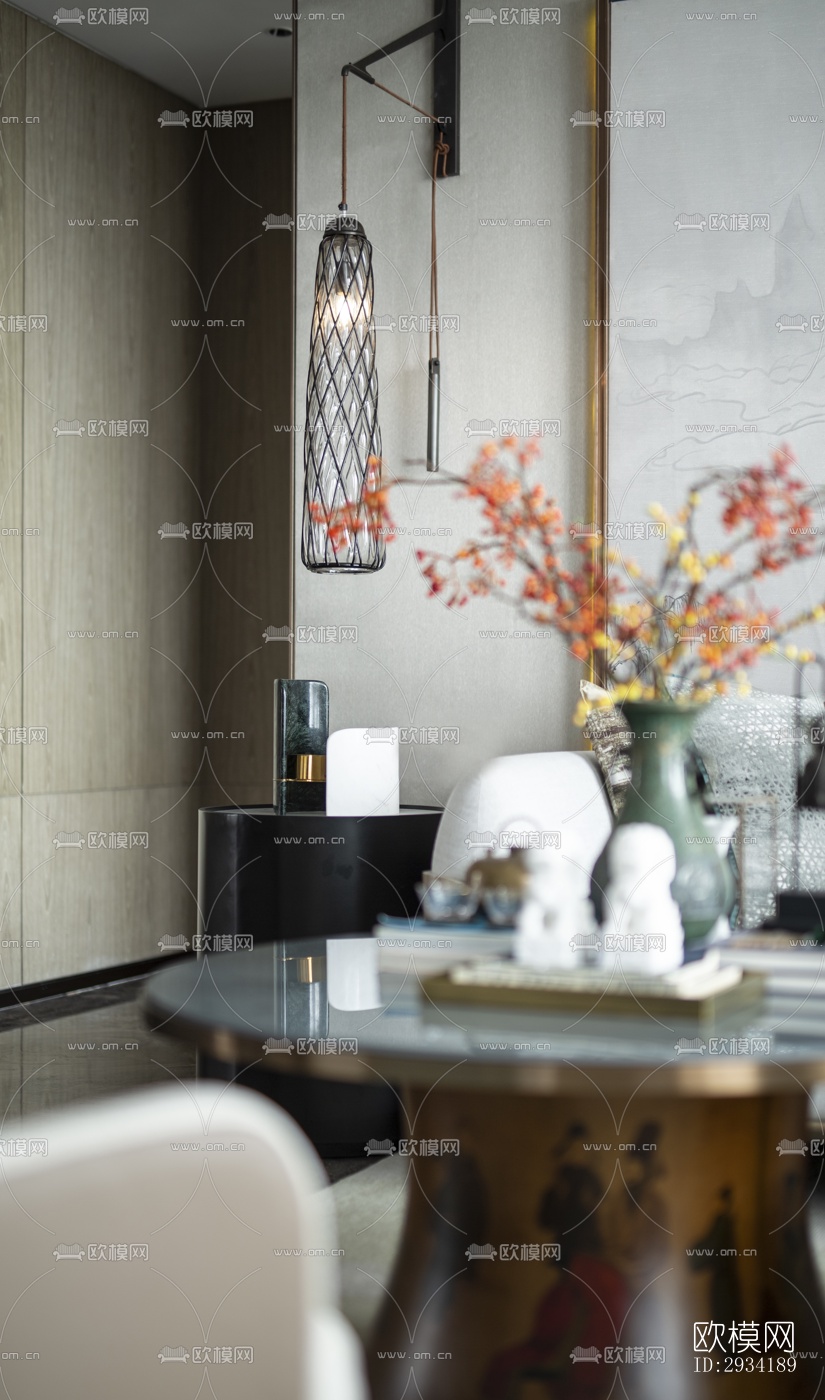 新中式复式效果图下载（渲染图15）