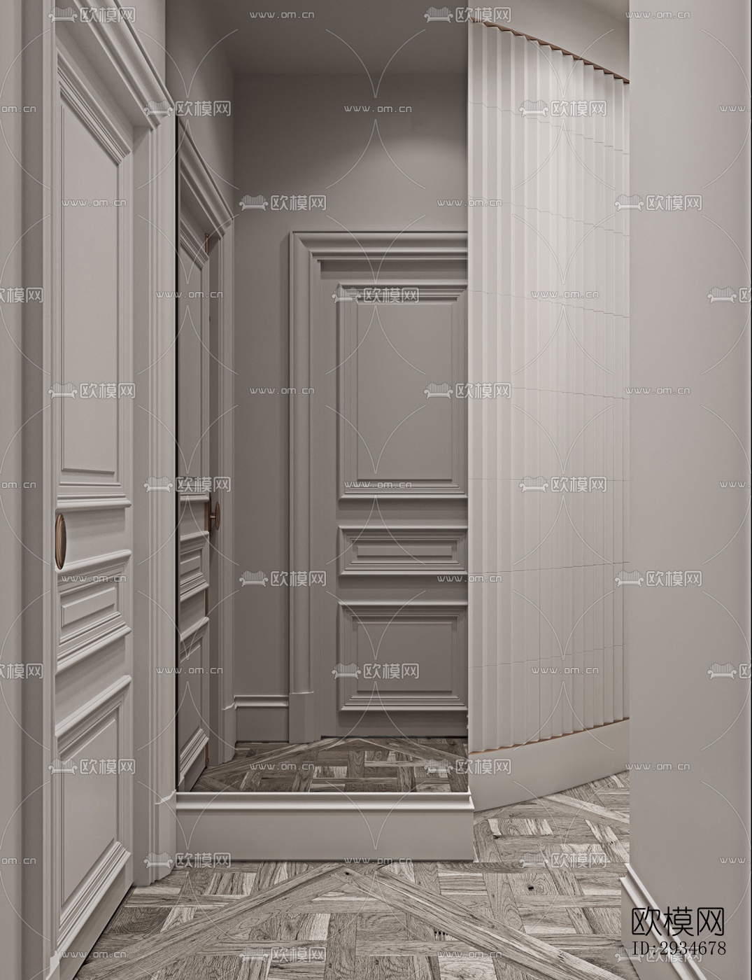 欧式平层效果图下载（渲染图18）