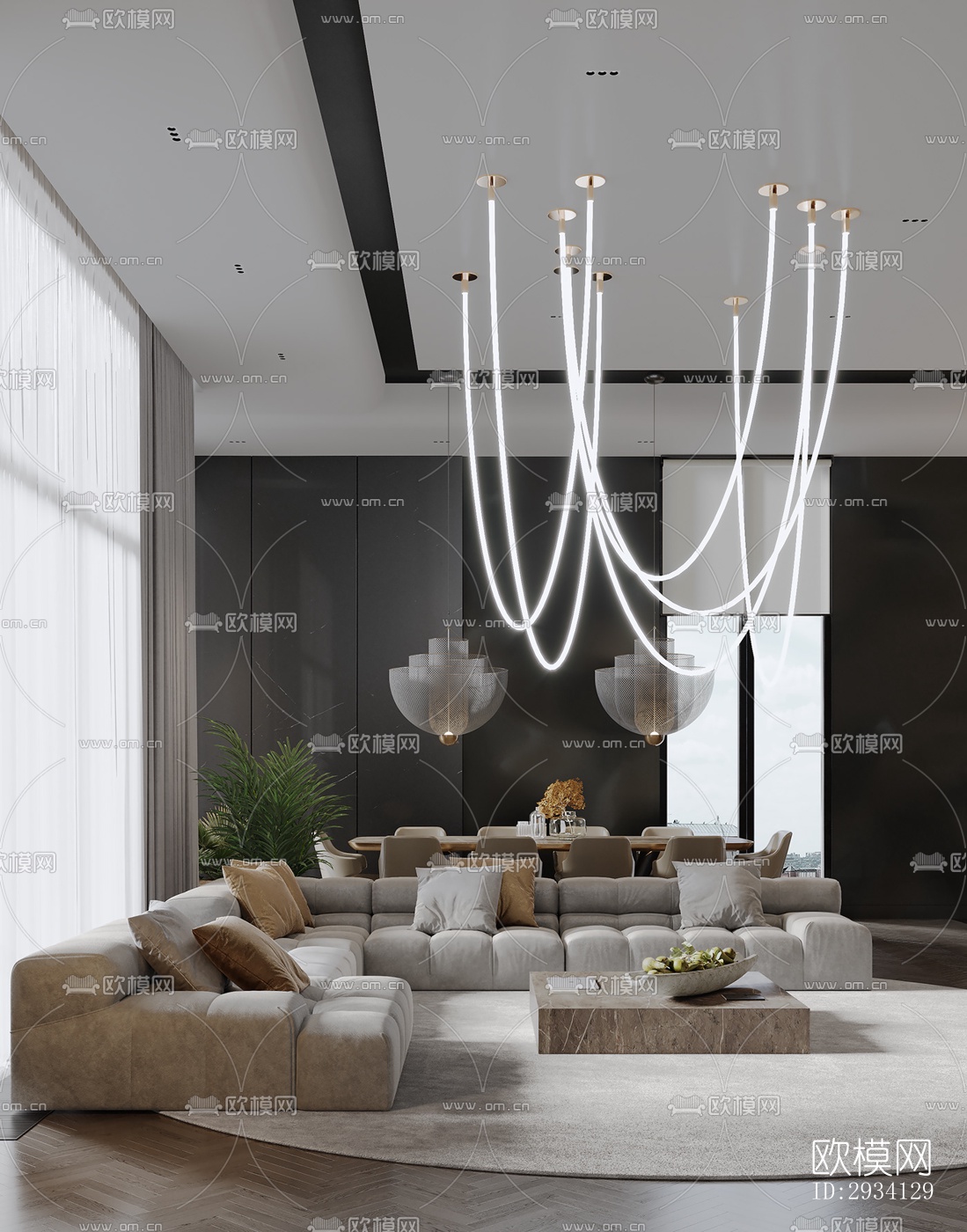 现代别墅效果图下载（渲染图1）