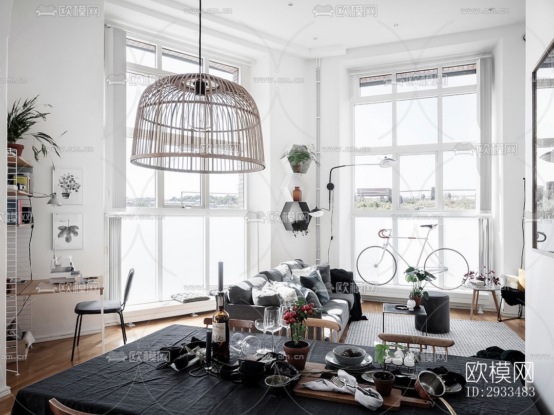 北欧公寓效果图下载（渲染图2）