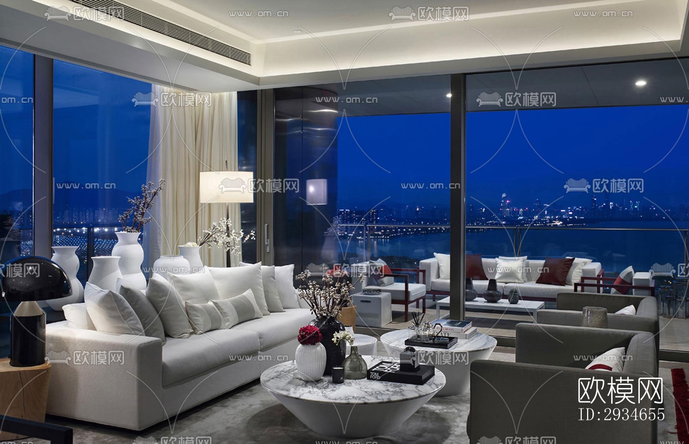 新中式平层效果图下载（渲染图8）