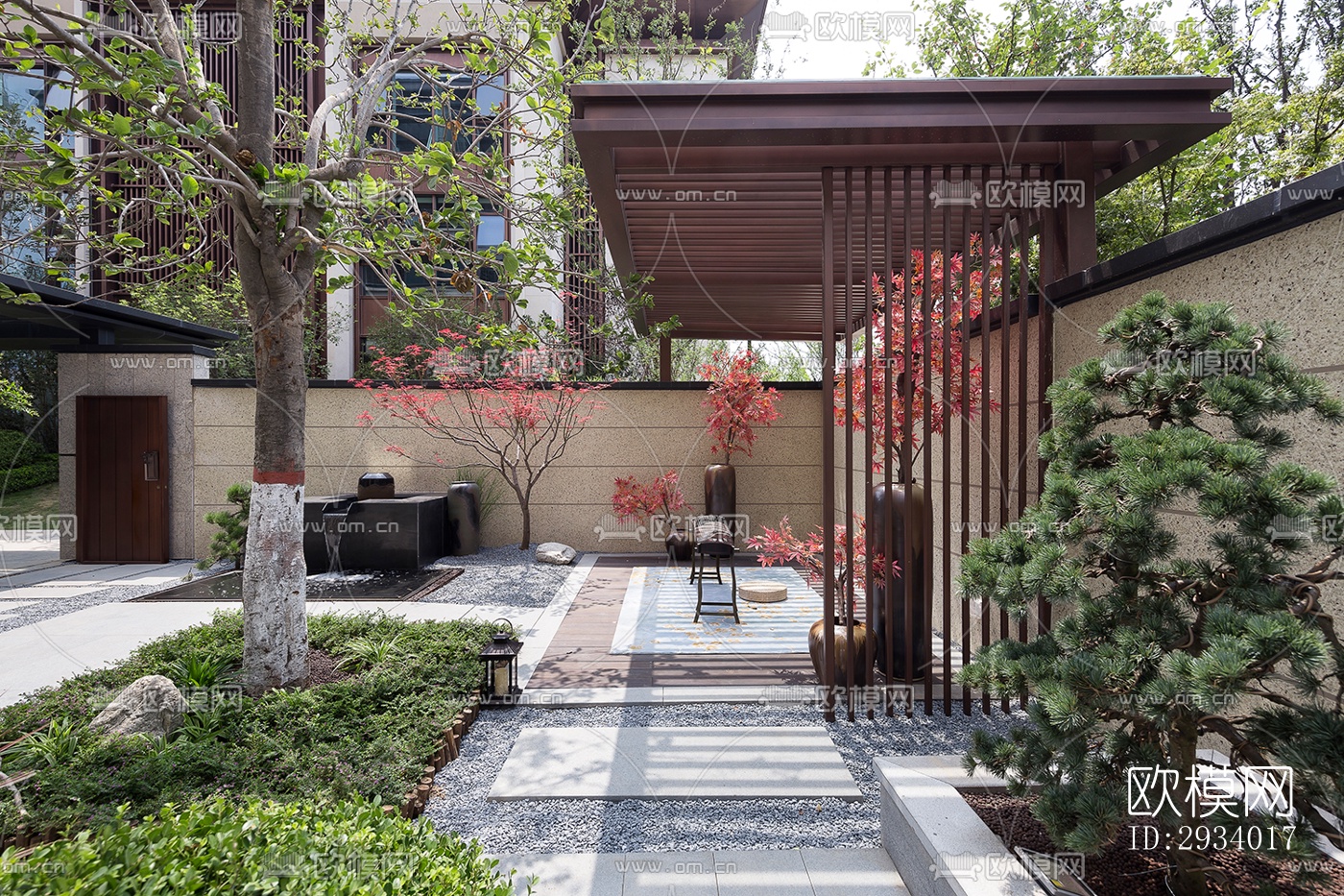 新中式别墅效果图下载（渲染图18）