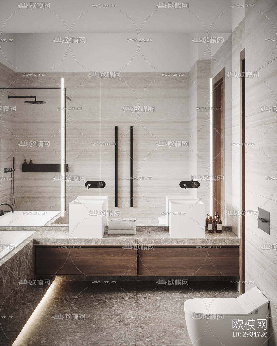 现代平层效果图下载（渲染图13）