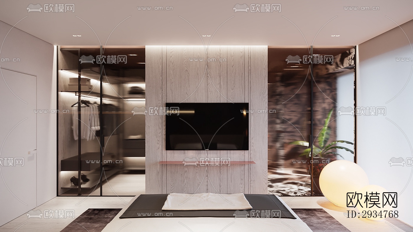 现代平层效果图下载（渲染图4）