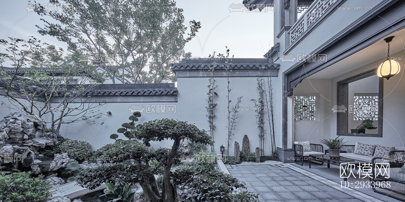 新中式别墅效果图下载（渲染图15）