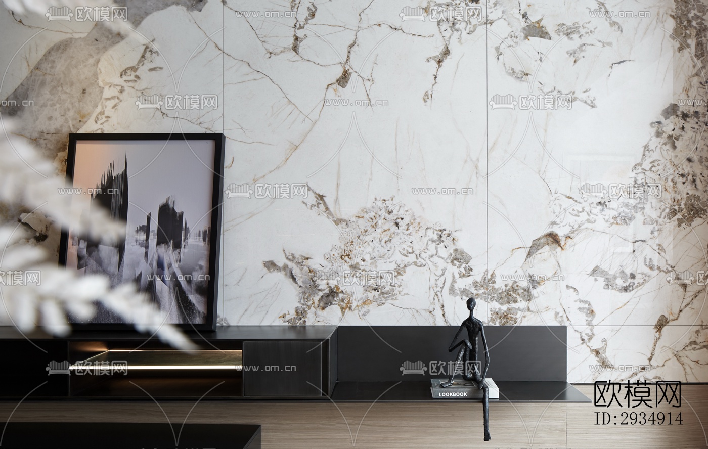 现代平层效果图下载（渲染图4）