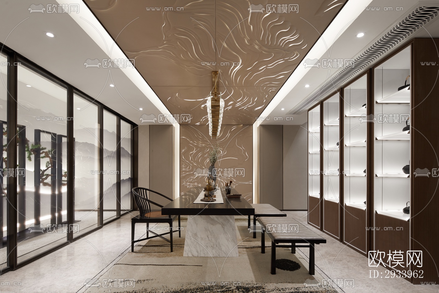 新中式别墅效果图下载（渲染图17）