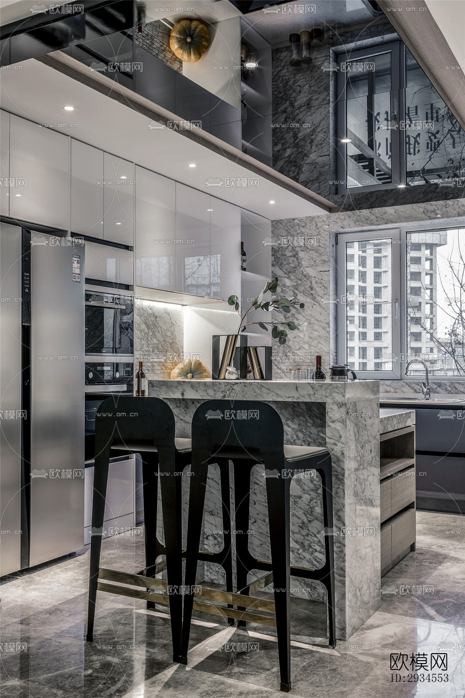 新中式平层效果图下载（渲染图11）